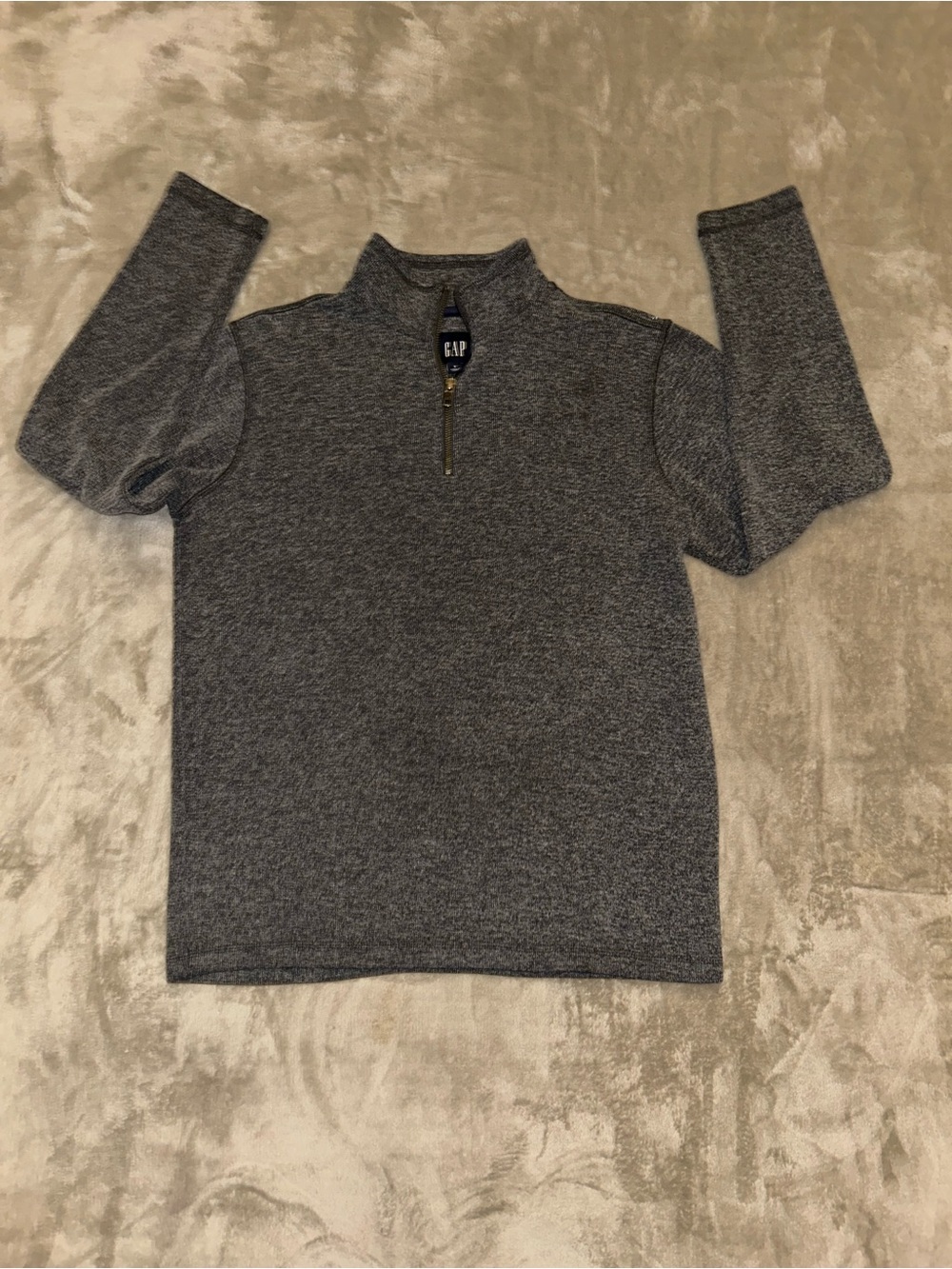 GAP Men’s Dark Heather Gray Quarter-Zip Sweater Small